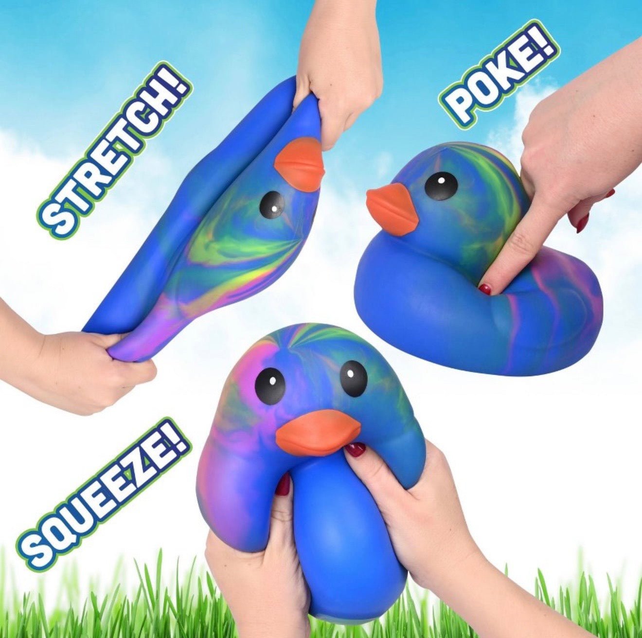Squeeezy | Duck | Anxiety Relief | Squeezeable | Tie Dye Colors
