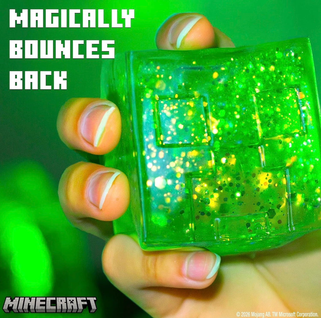 Minecraft SLIMYGLOOP® Gelli Gels Creeper or Enderman Glitter Squishy Sensory Toy, Squeeze Stress Toy for Kids & Teens, Satisfying Sugar Squish Fidget