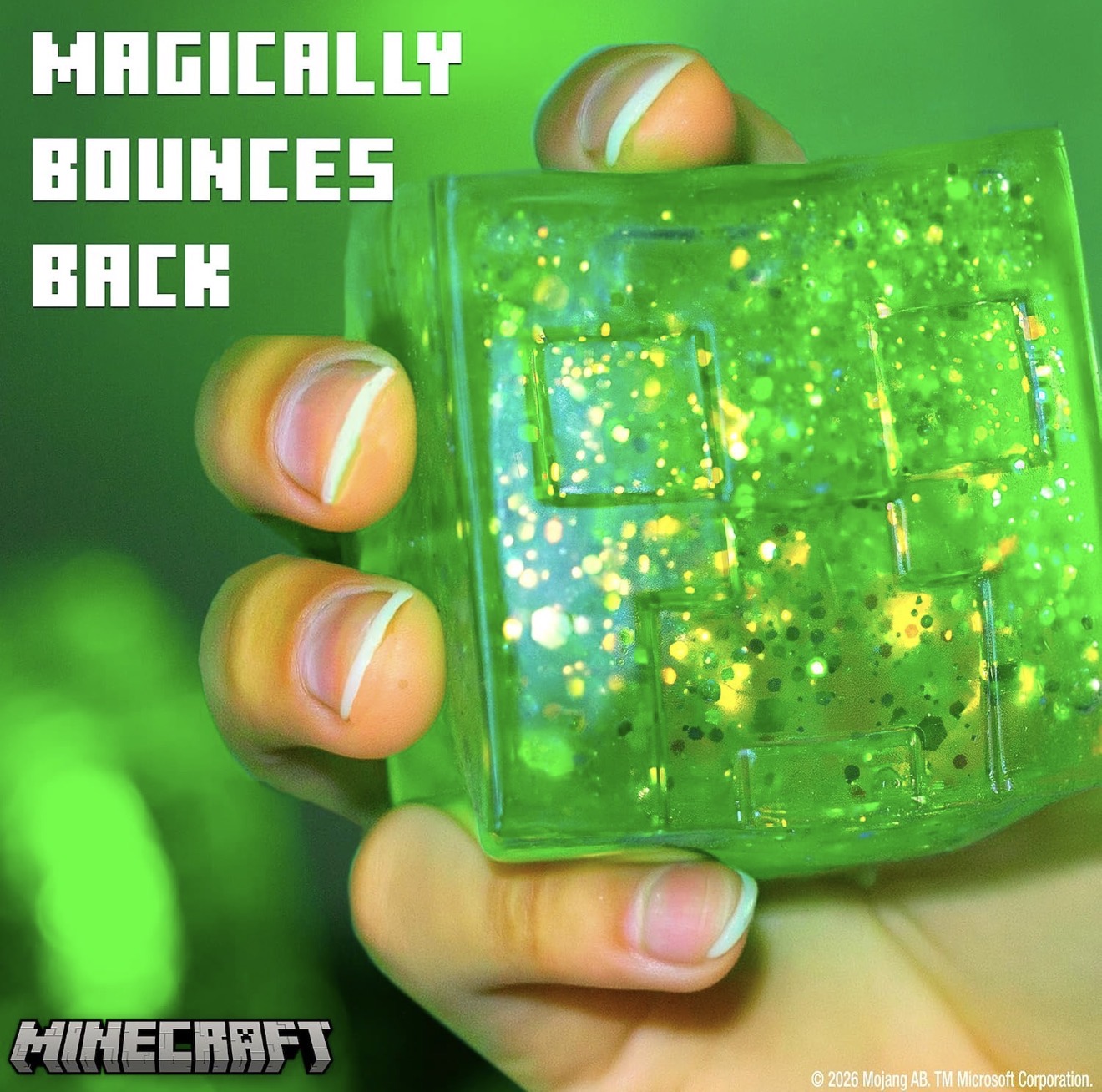 Minecraft SLIMYGLOOP® Gelli Gels Creeper or Enderman Glitter Squishy Sensory Toy, Squeeze Stress Toy for Kids & Teens, Satisfying Sugar Squish Fidget