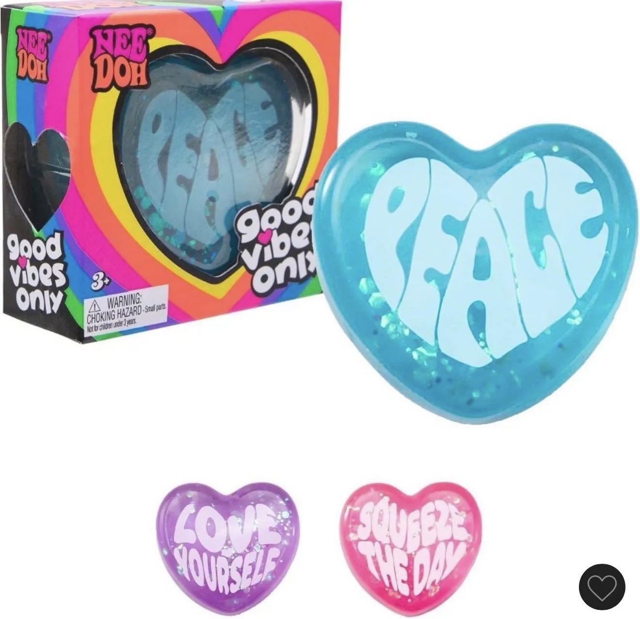 Schylling Needoh Good Vibes Only - Sensory Squeeze Toy Heart
