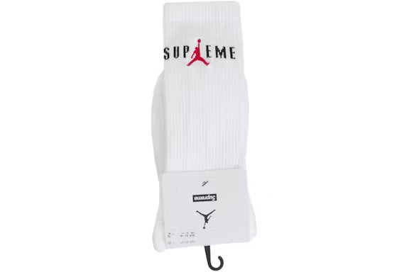 Supreme Jordan Crew Socks Single Pair - White