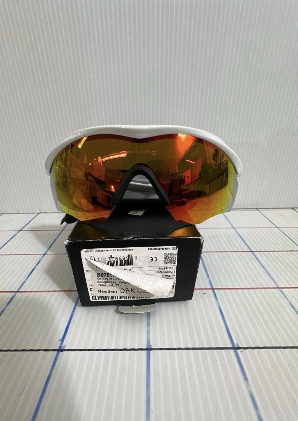 Oakley M2 Frame XL Polished White / Fire Iridium Sunglasses OO9343-05