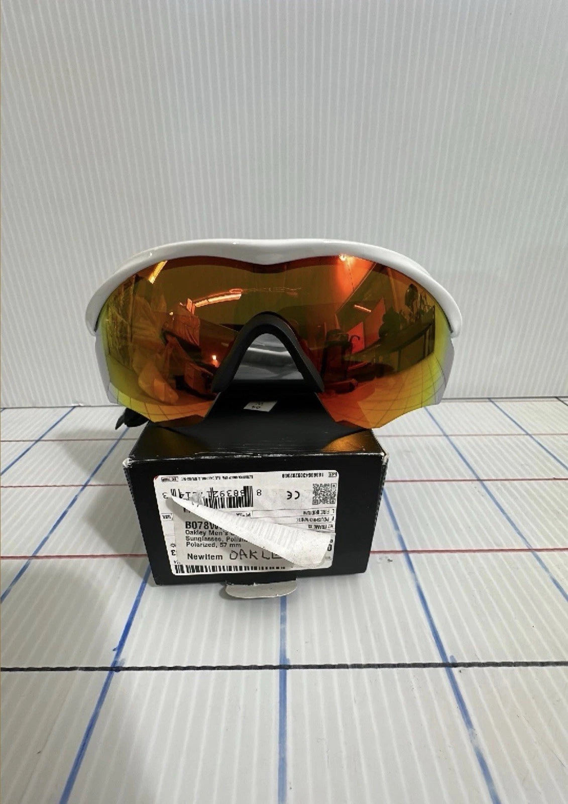 Oakley M2 Frame XL Polished White / Fire Iridium Sunglasses OO9343-05