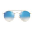 Ray-Ban 3547N 001/40 Gold Gradient Brown Mirror Blue Sunglasses