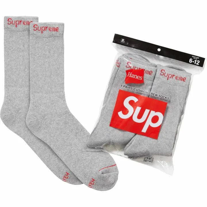 Supreme Hanes Crew Socks Single Pair - Grey