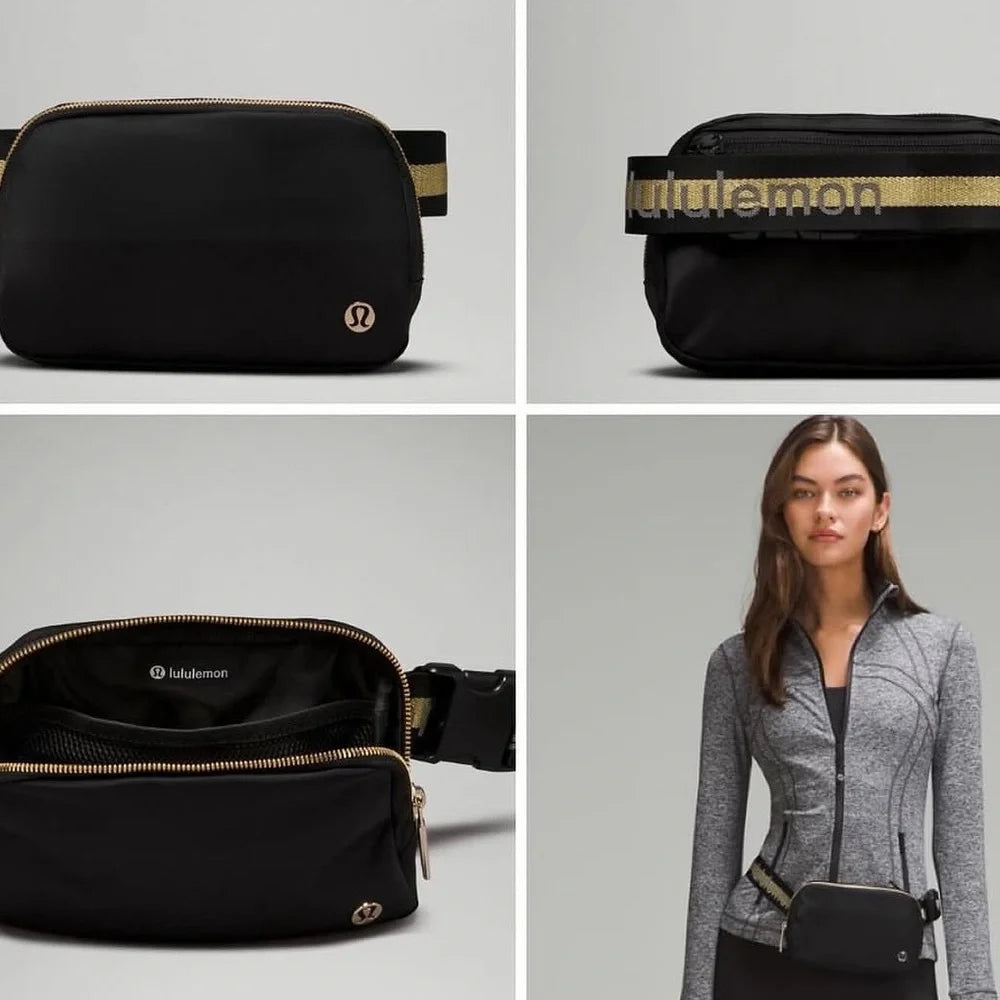 Lululemon Everywhere Belt Bag 1L Black/ Gold /White