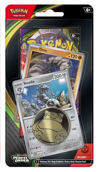 Pokemon Mega Evolution Perfect Order Onix & Steelix Checklane Blister Pack (damaged cardback)